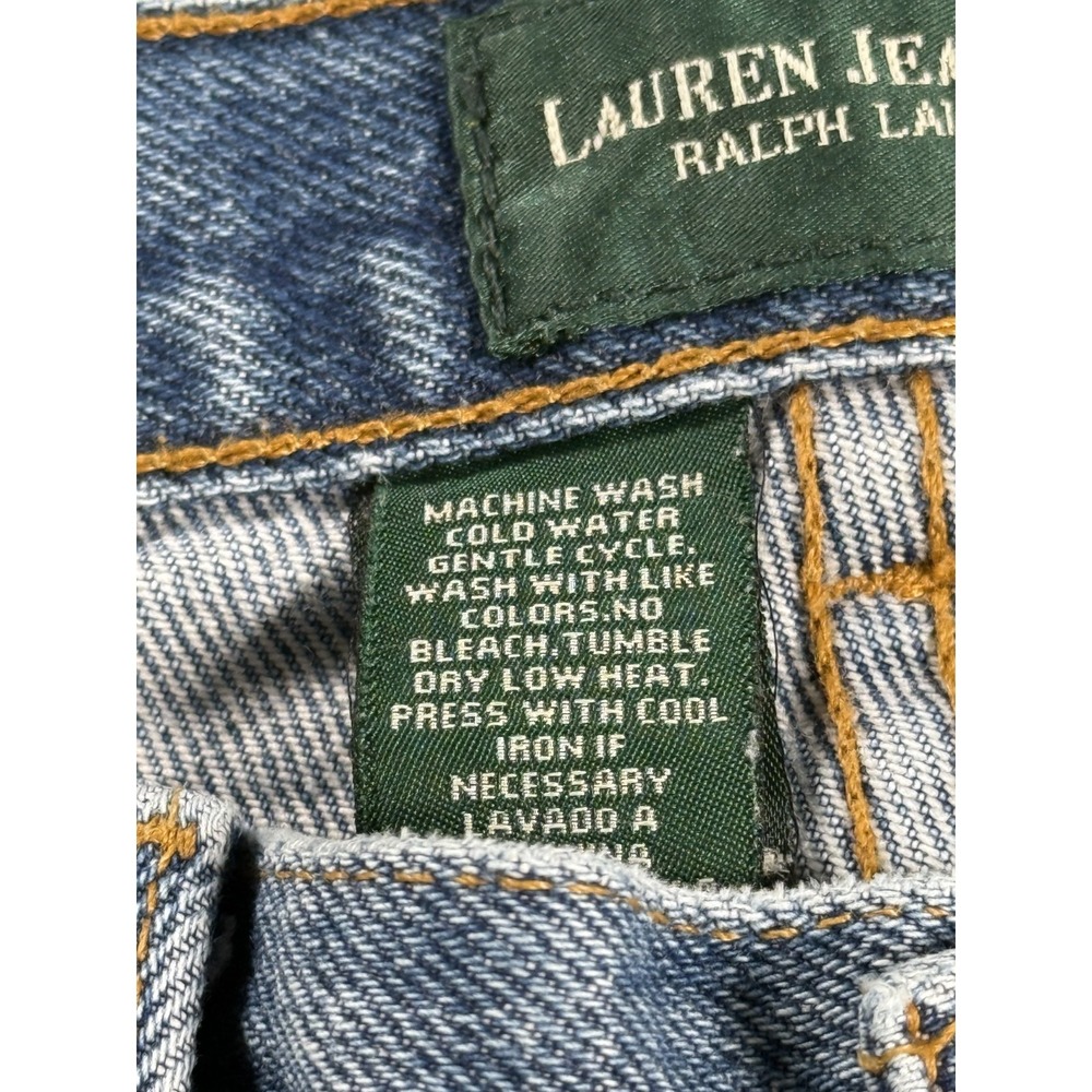 Lauren  Ralph Lauren Women's 12 100% Cotton  Straight Fit Blue Jeans MomCore - Picture 6 of 13